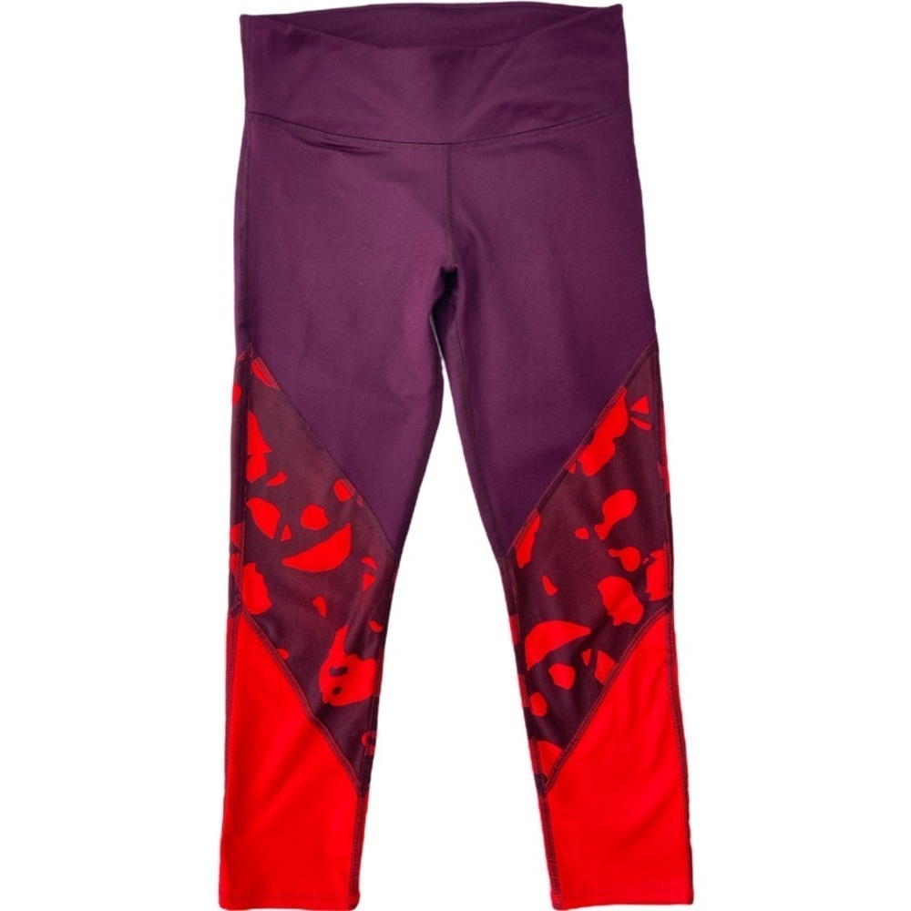✅ Fabletics Woman Samar Statement Power Hold Capri Leggings size XXS Burgundy